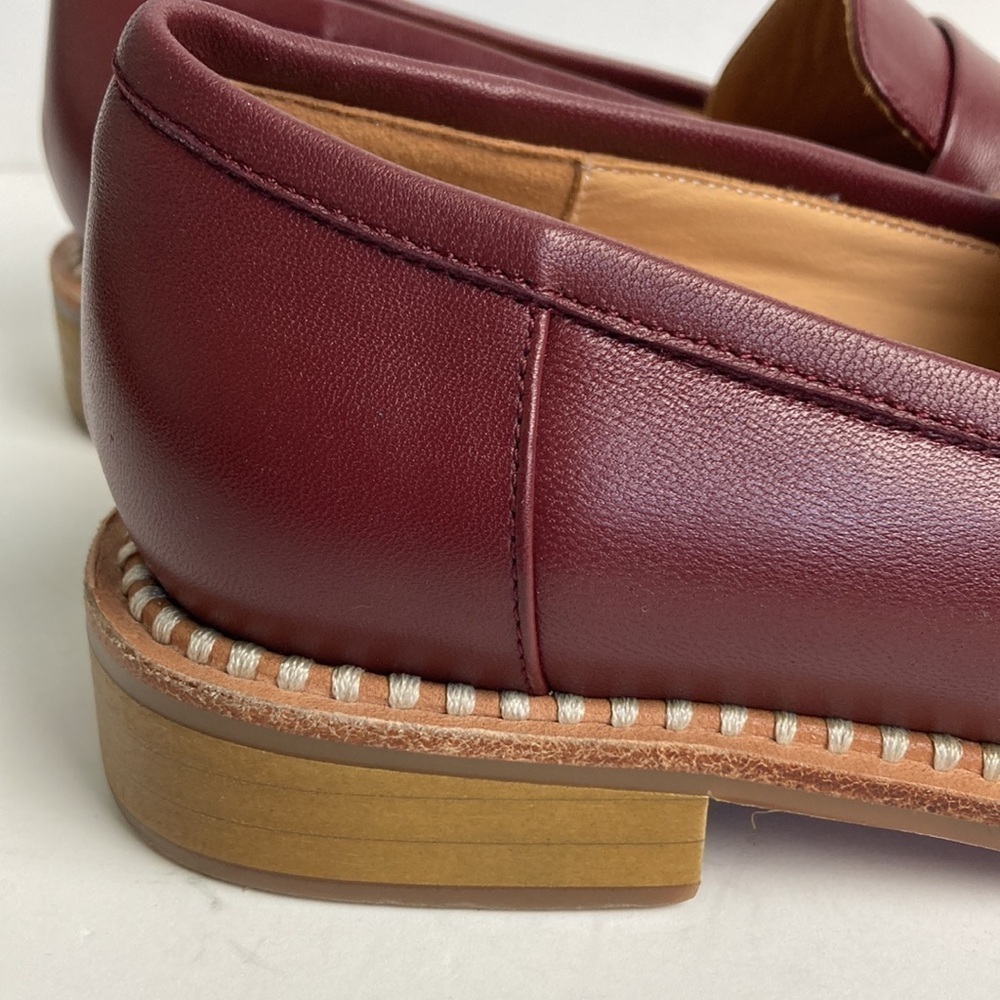 FOGEENA Penny Matte Leather Slip On Round Toe Chunky Loafers 9 Academia Preppy - Picture 10 of 16
